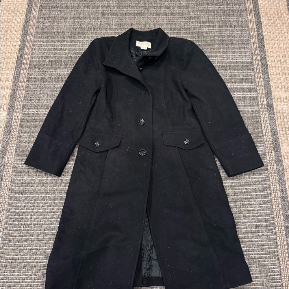 MICHAEL Michael Kors Classic Black Wool Coat